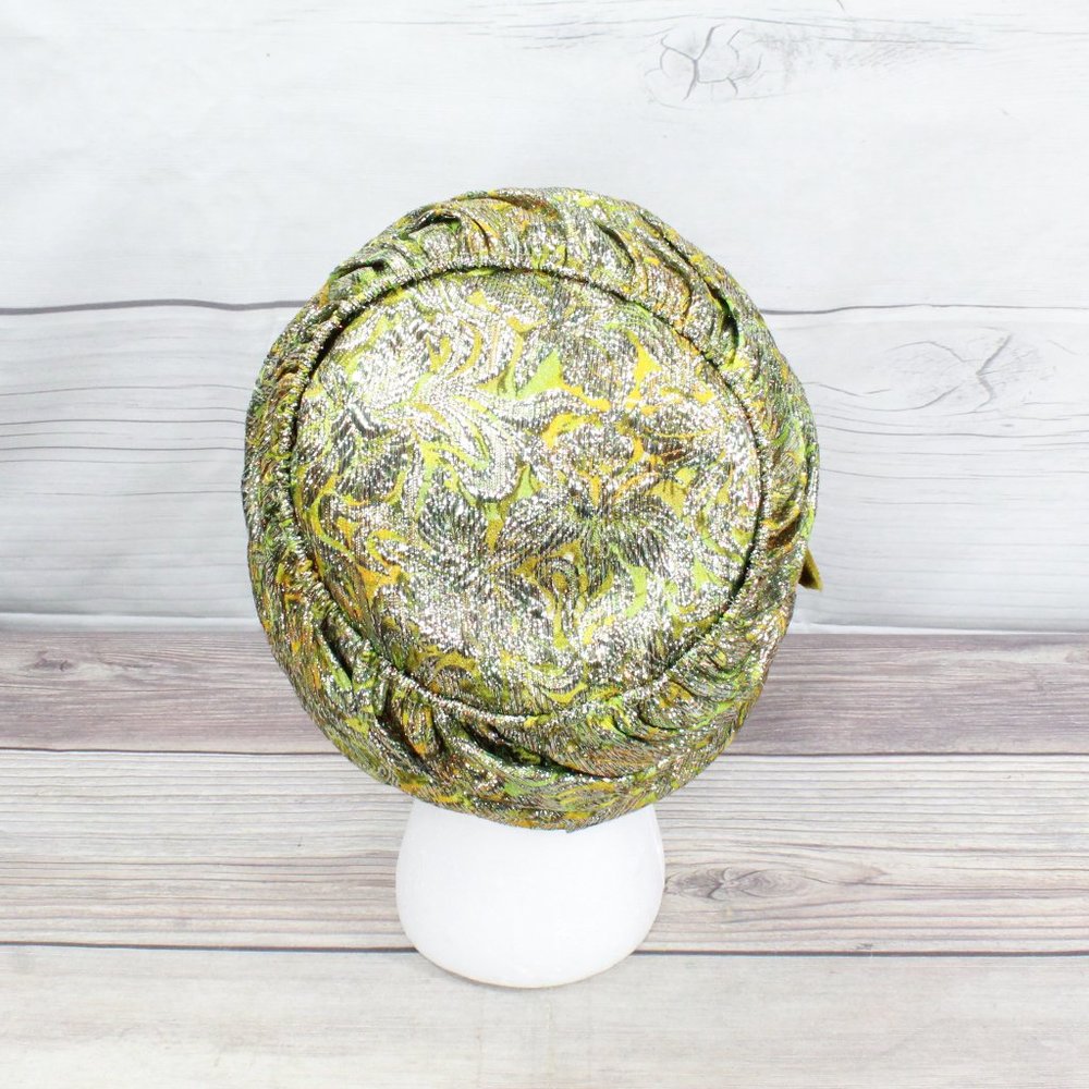 Vintage! Union Made U.S.A. Green Gold Studded Hat - Picture 6 of 11